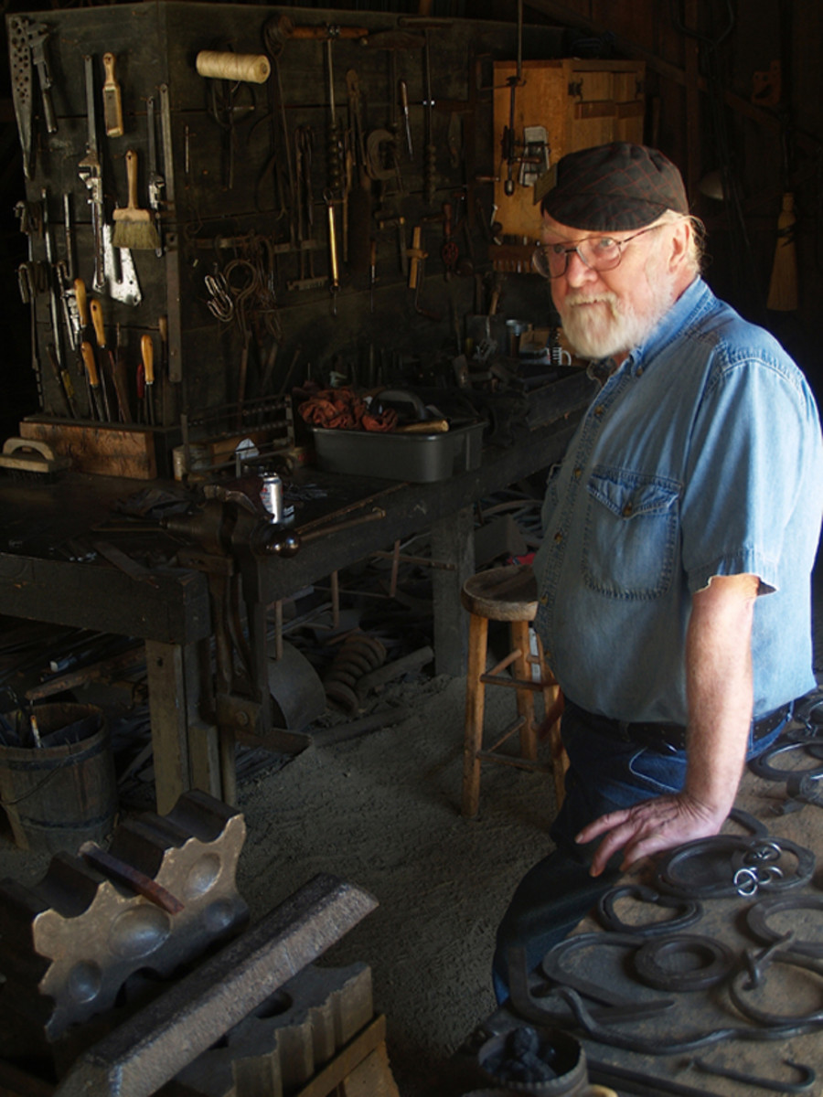 Volunteer blacksmith Merv Young says carbon fiber is for sissies. / Photo by Don Stefanovich