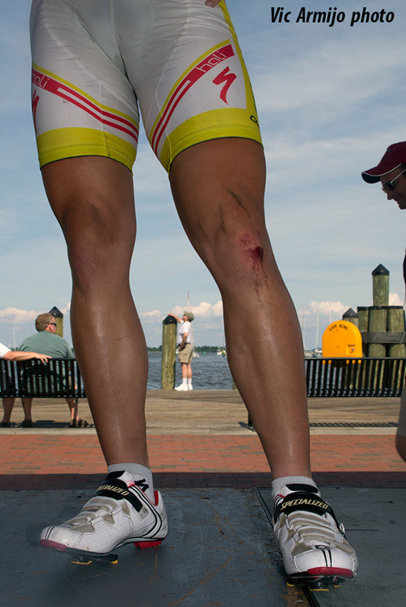 StrasFin5 Other than a slightly scraped knee resulting from a right turn in the rain, Strasser came out of his 3000 ride relatively unscathed.