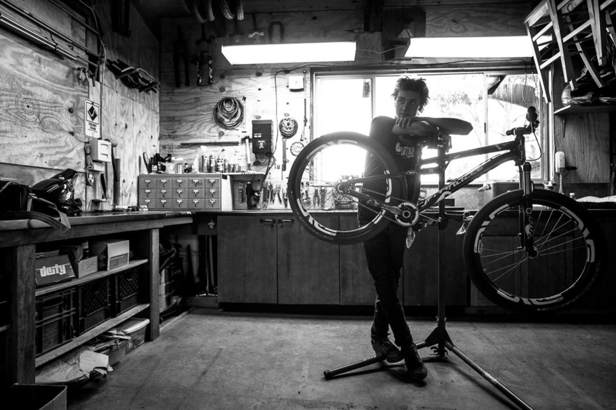 Every day of riding starts and ends in Mullen's workshop.