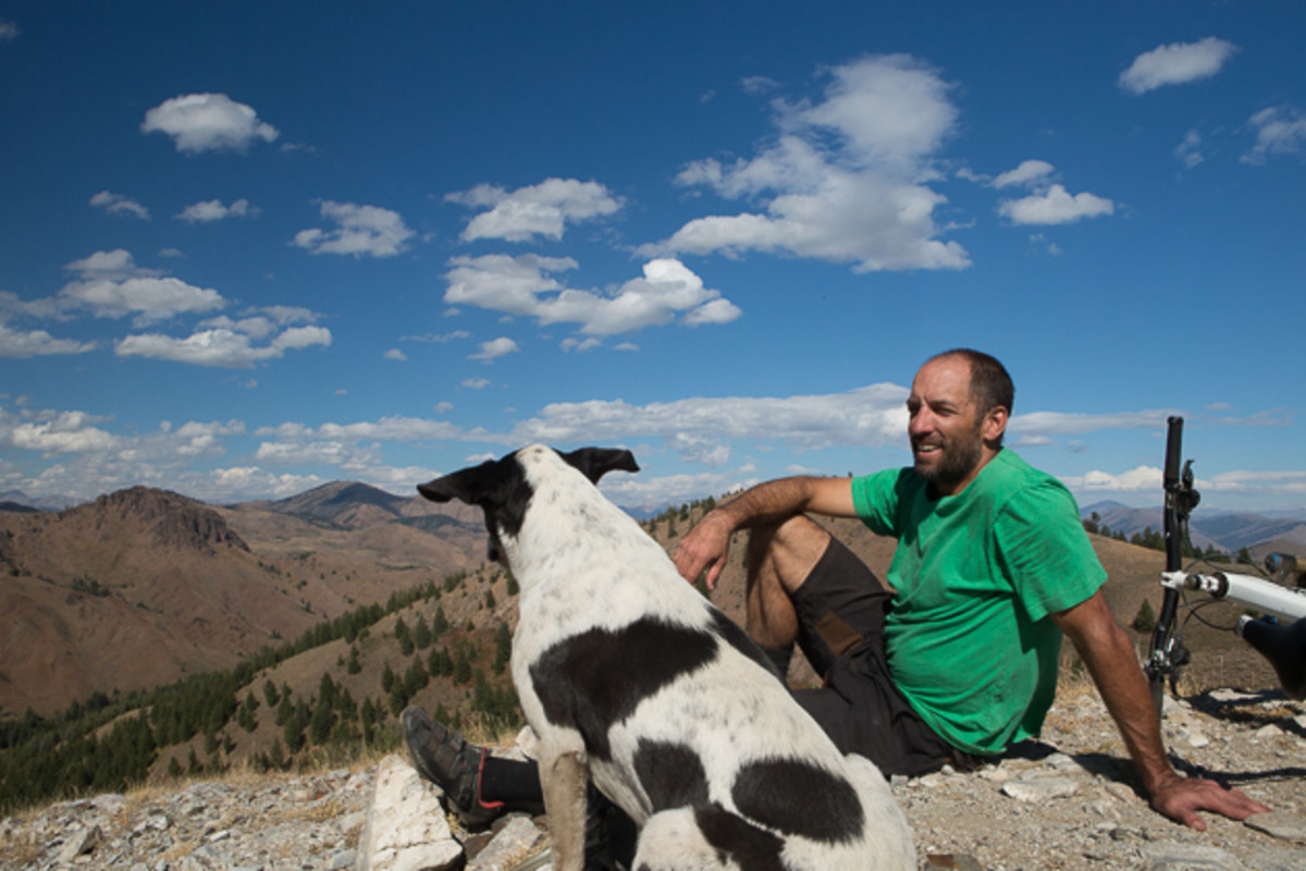 A modern-day Chopper chilling mid-ride in Ketchum, Idaho.