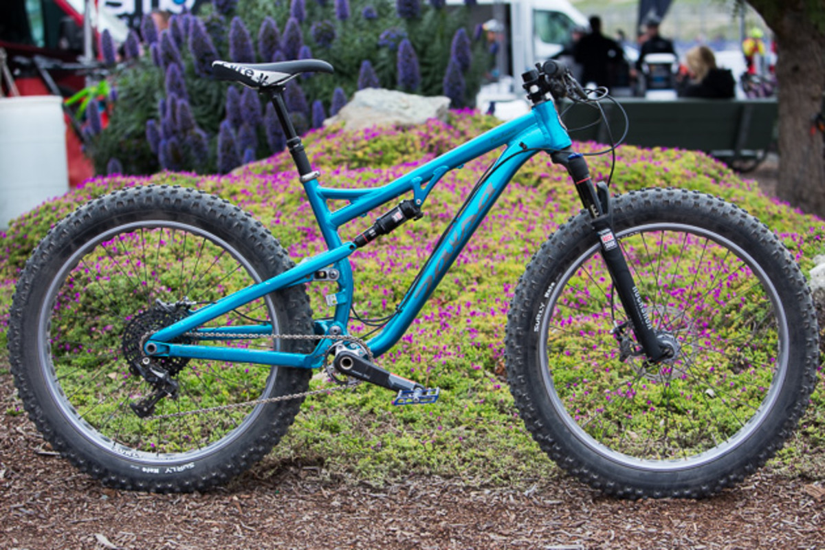 This year's Sea Otter was saturated with fatbikes, but none impressed us as much as the new Salsa Bucksaw. This full suspension rock crawler is faster than it looks. Featuring efficient Split Pivot suspension and the new Rock Shox Bluto fork, the Bucksaw is ready for adventure. Available this fall. Price ranges from $4,000-5,000.