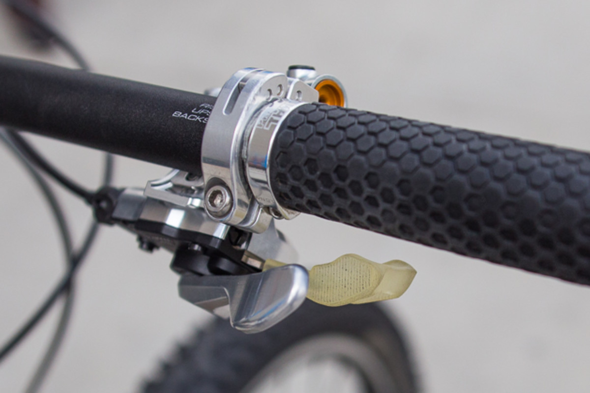 Here's a prototype version showing a rough version of the shifter and I-spec II clamp.