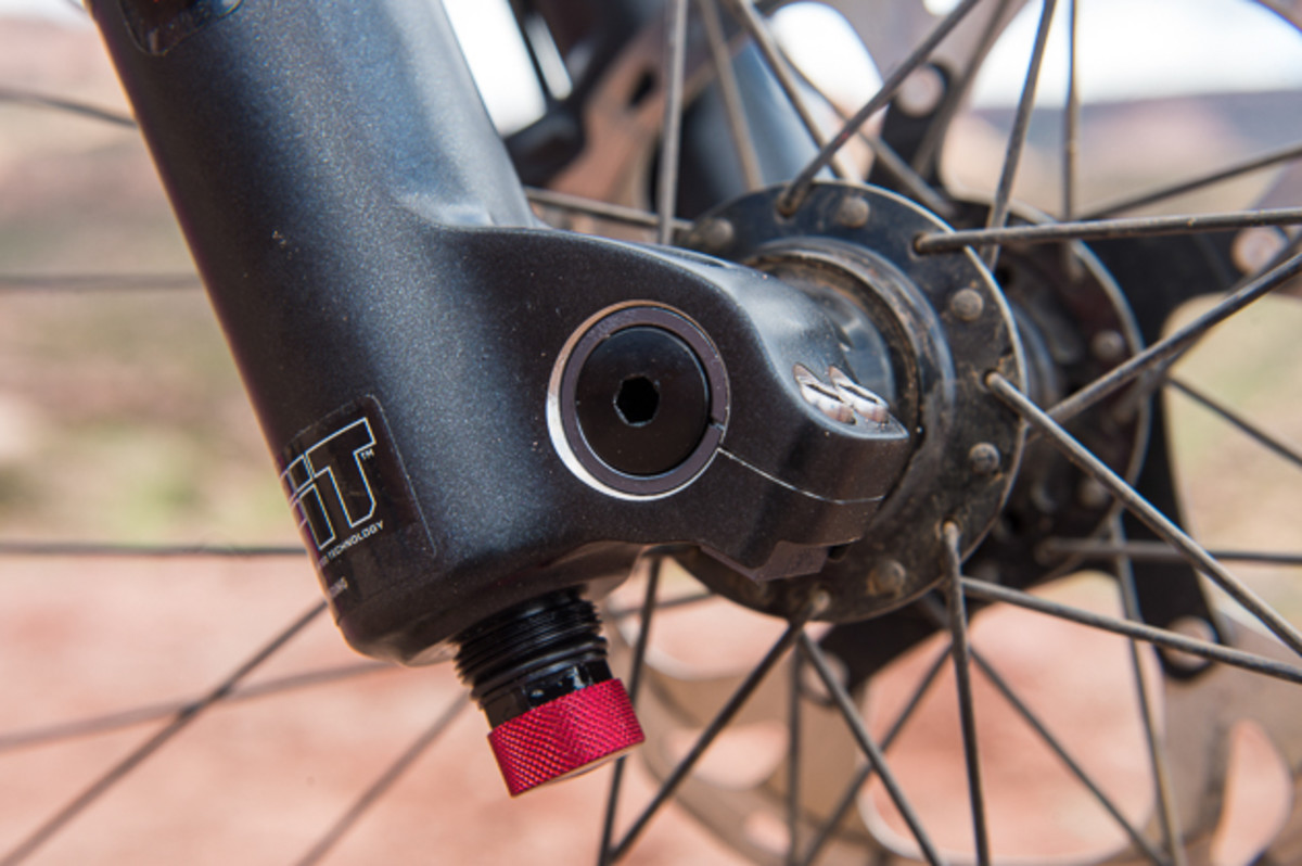 Here's what the 36 looks like with the 15-millimeter axle adapters. It's very clean, however it would be nice to have a tool-less option.