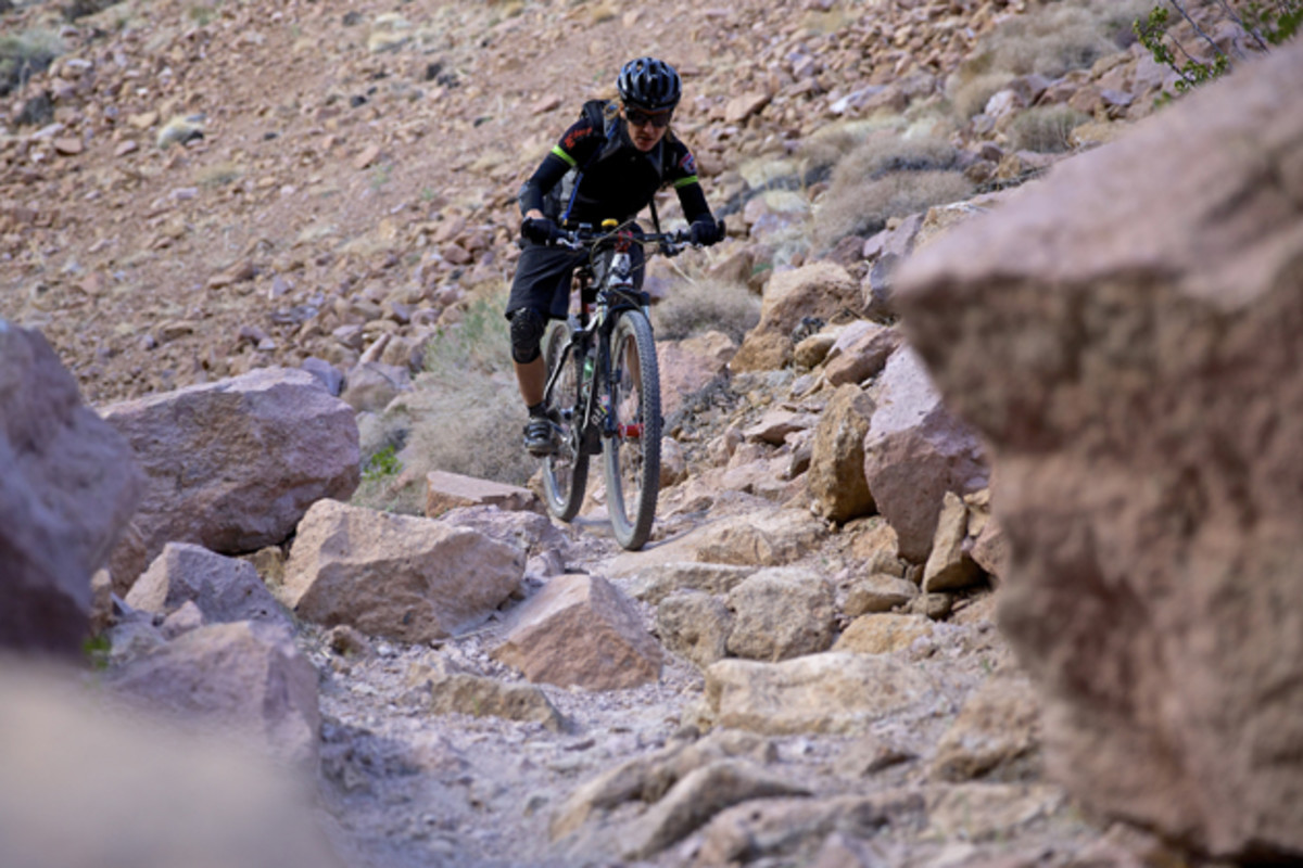 Heidi Volpe deep in the chunder on Lower Rock Creek. | Photo: Colin Farrell/@oppcreative