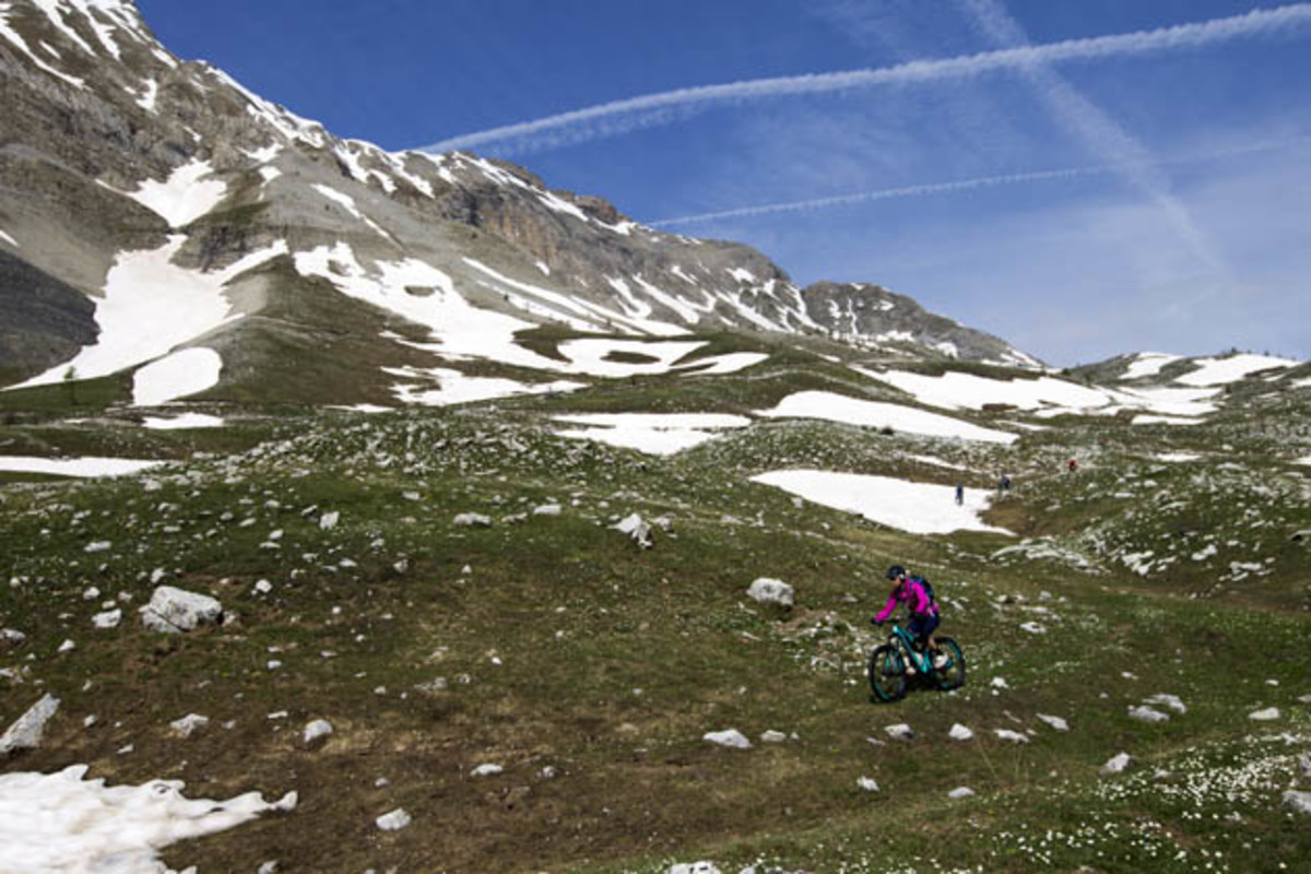 The crew of international journalists is getting its first ride on the Roubion in the region after which it is named.