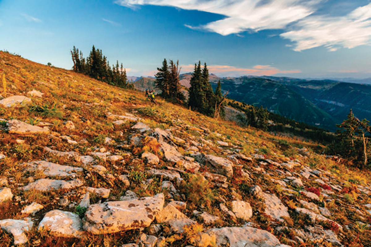 Andrew Whiteford enjoys an evening rip down the lift-accessed Grand Traverse trail.