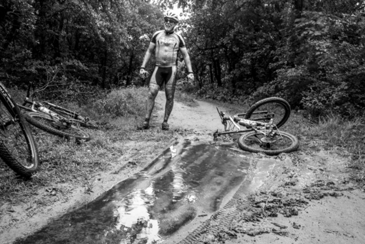 Doesn't matter if he's in the saddle or off, Duvall is at home on the trails.