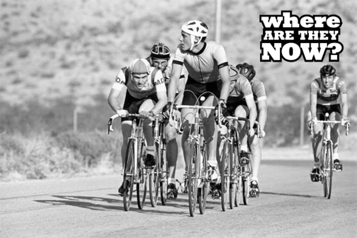 Leading the pack, in old-school style.
