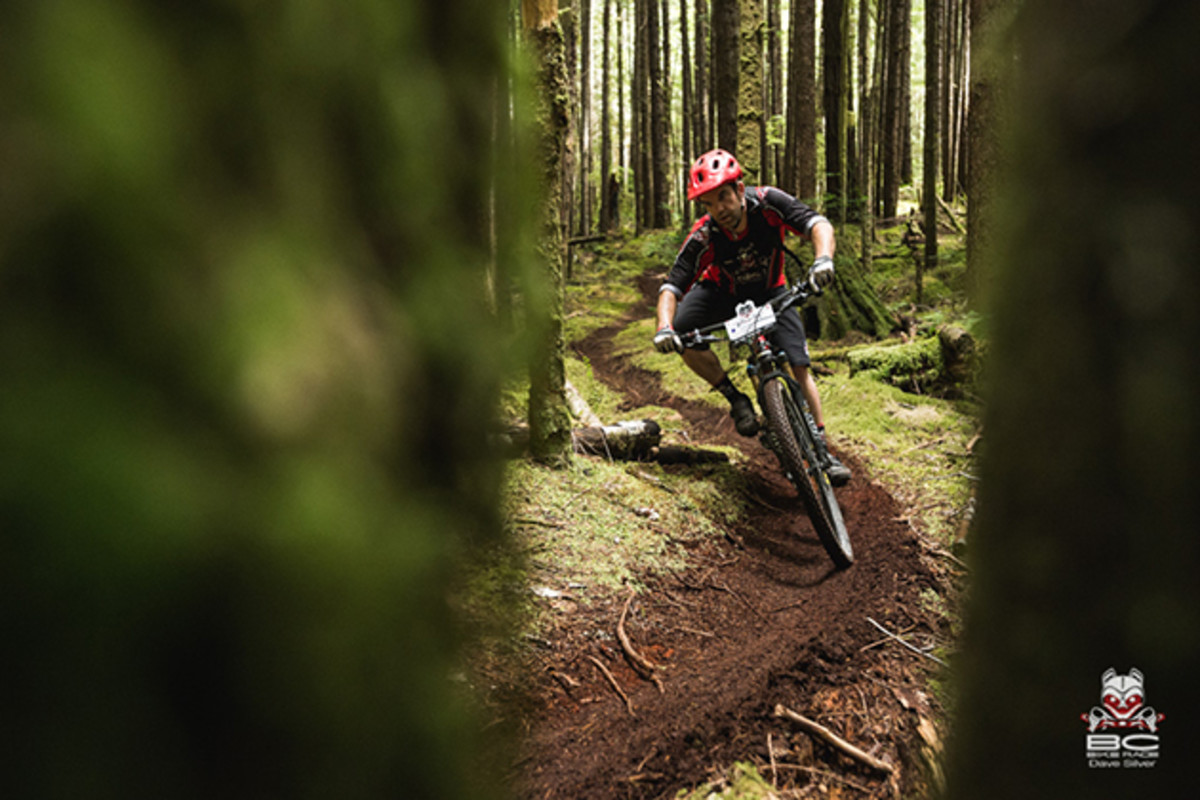 Jurgen in bike patrol carving between assisting riders.