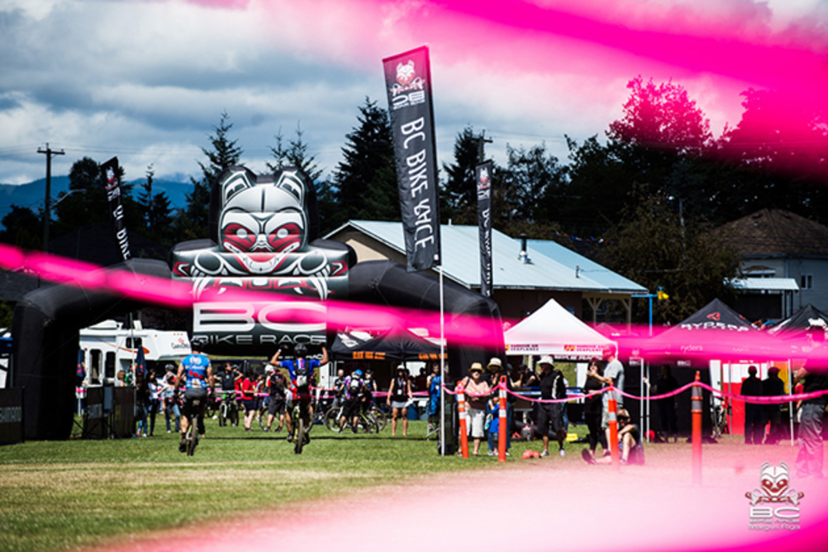 Pink ribbons and the BC Bike Race have a long history of keeping riders on course. | Photo by Margus Riga