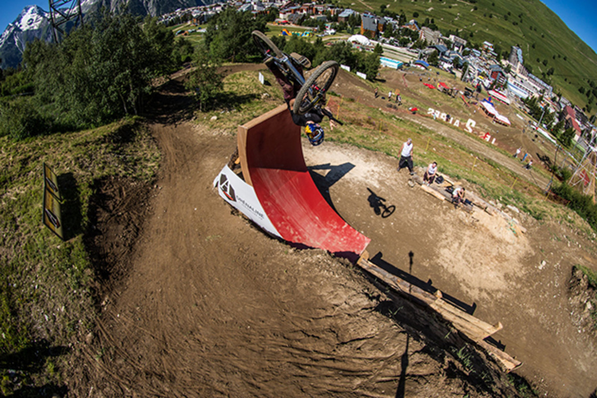 Anthony Messere gets loopy in the slopestyle. He took home his first major win. Photo: Ale Di Lullo/Red Bull