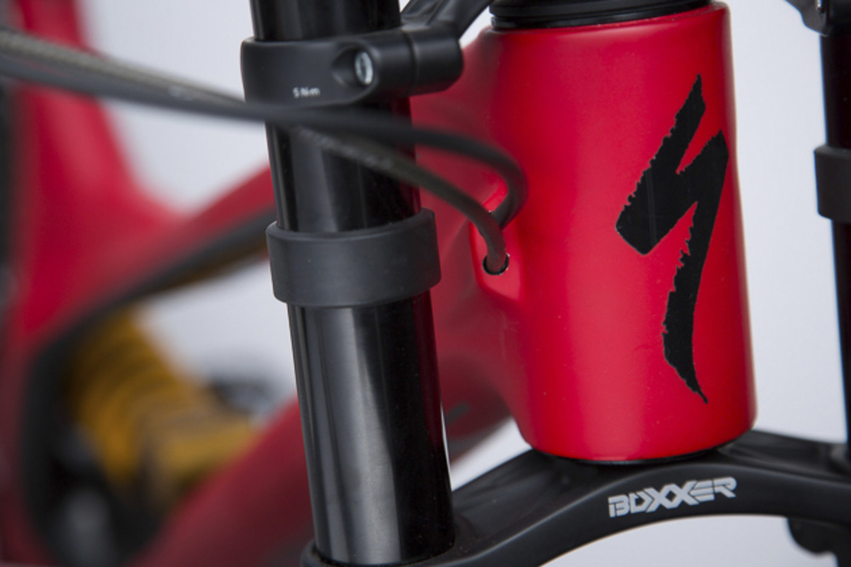 The guided internal cable routing cleans up the frame, protects the cables and brake line, plus is simpler and faster to run. There's are rivnuts on the frame to attach external cable clips if desired.
