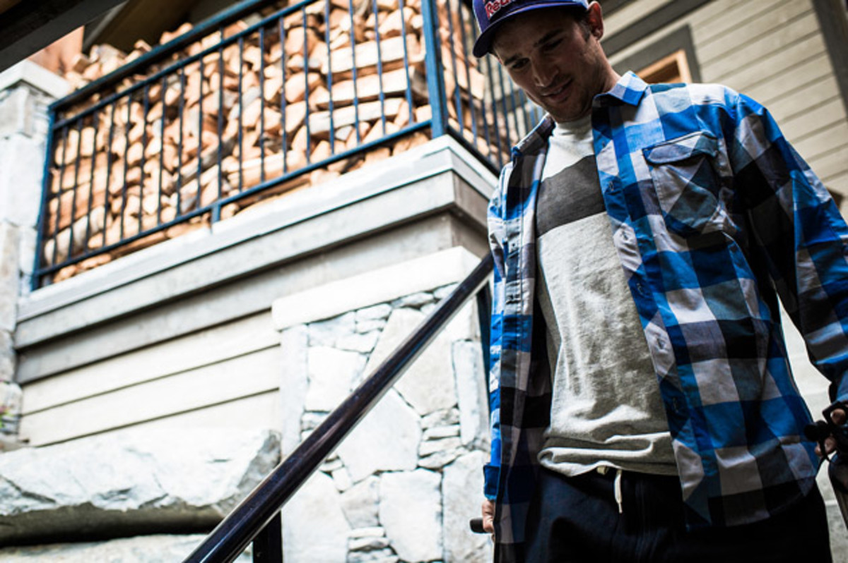 Sombrio-sponsored rider Darren Berrecloth wears the Vagabond riding shirt.