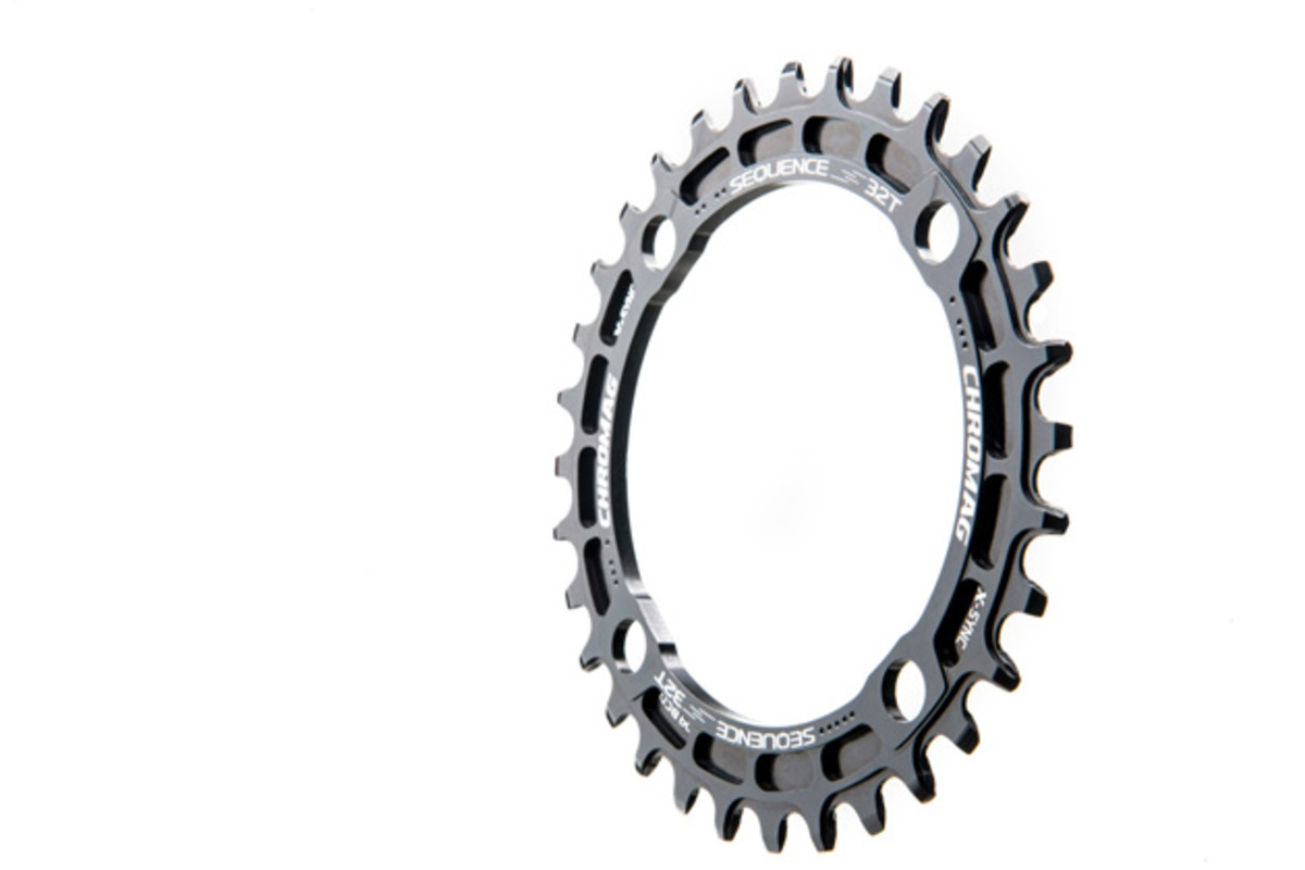 Chromag is licensing SRAM's X-SYNC tooth profiling and has a wide range of single-ring options that fit just about any crank under the sun. I'm running the direct mount 28-tooth ring with a conventional 11-36 cassette.