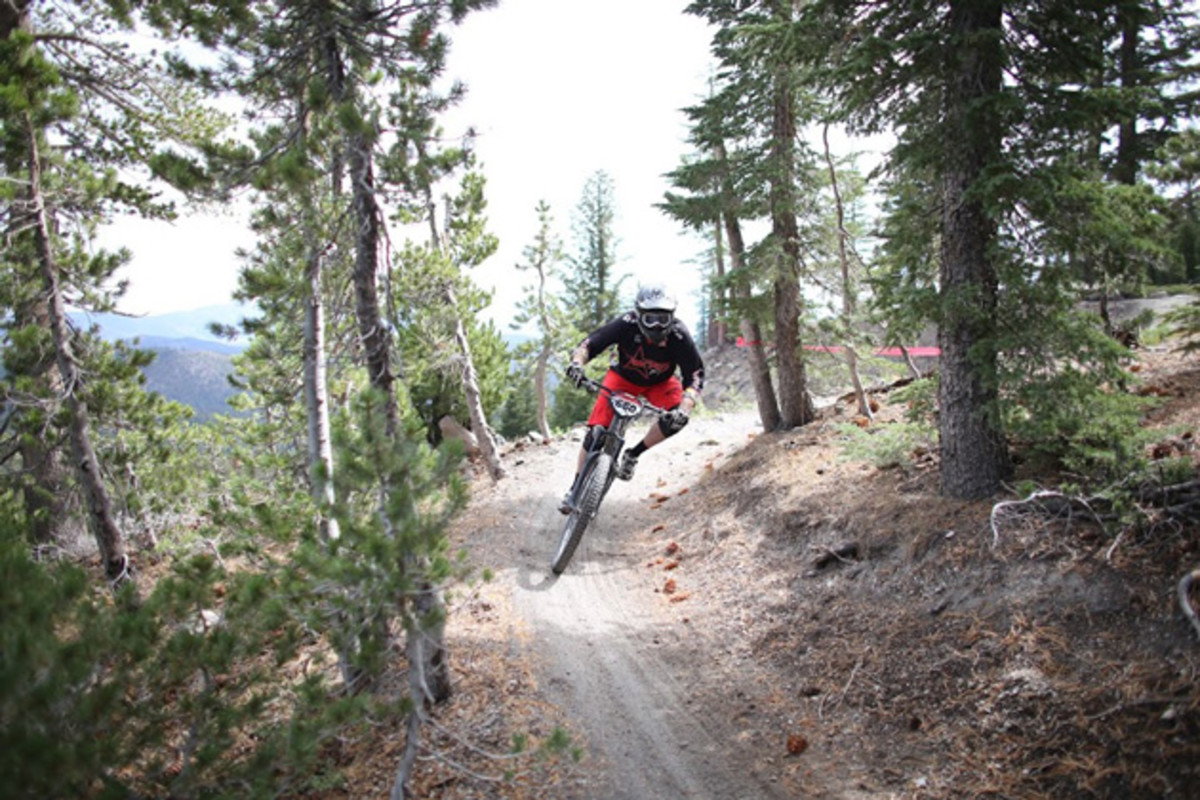 Stage 3 required racers to pedal hard right to the finish line. Many racers found the race to be physically challenging at Mammoth's high altitude. Photo by Called to Creation.