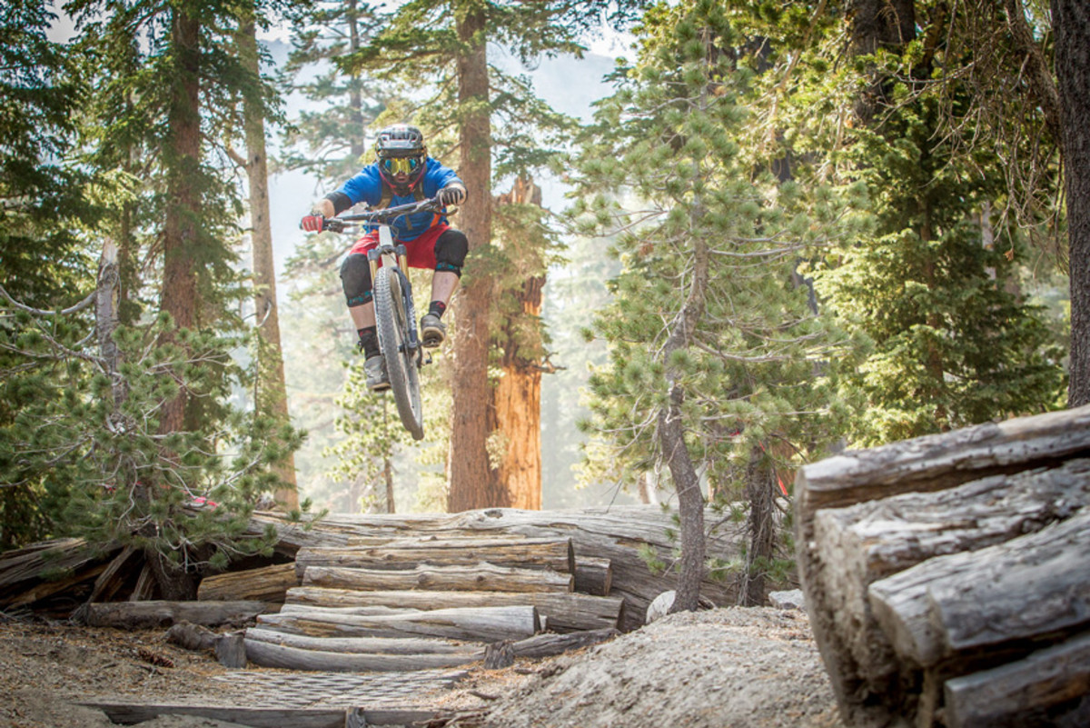Stage 1 offered riders a chance to get airborne entering Mammoth's Flow trail. Photo by Called to Creation.