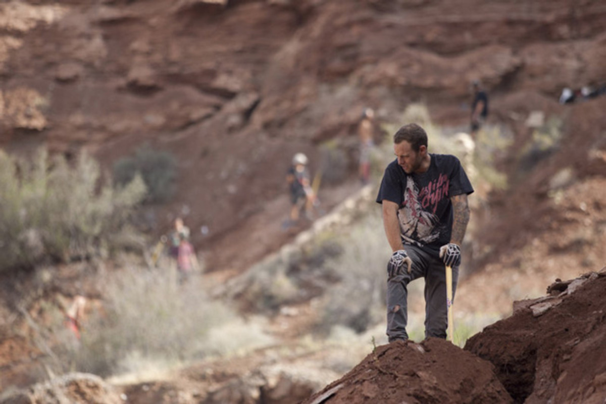 Cam Zink pauses to contemplate his line. Photo by Mike Berard/Red Bull.