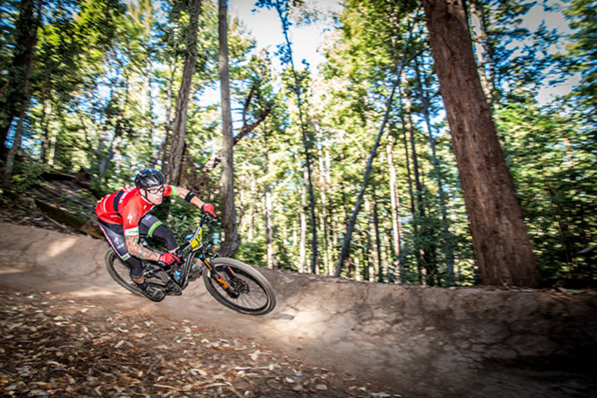 John Hauer (Muscle Milk/Specialized) defended his Santa Cruz Super Enduro title and took home gold on Saturday. Only 3 seconds separated him and 2nd place, Jeff Kendall-Weed (Ibis). Times were tight- the top 5 Pro Men were separated by only 22 seconds. PHOTO: Called To Creation
