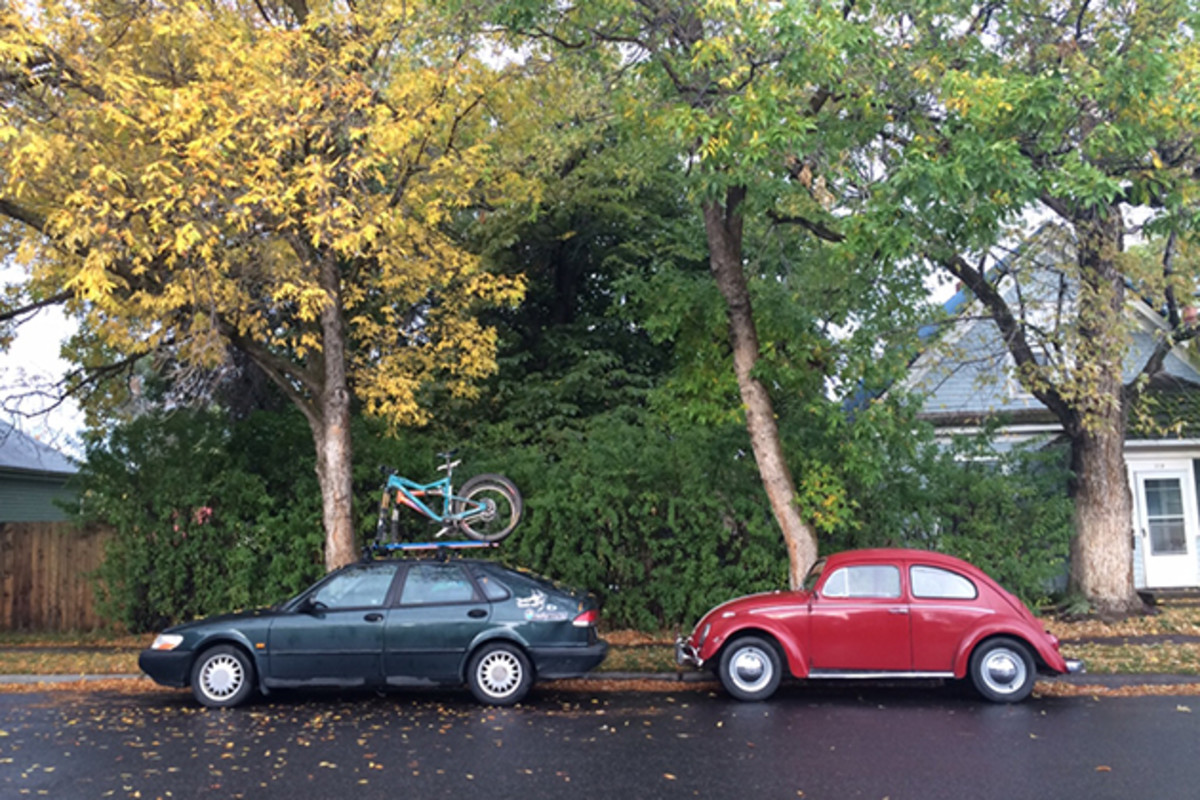 A beautiful red VW bug is always a good omen on a road trip.