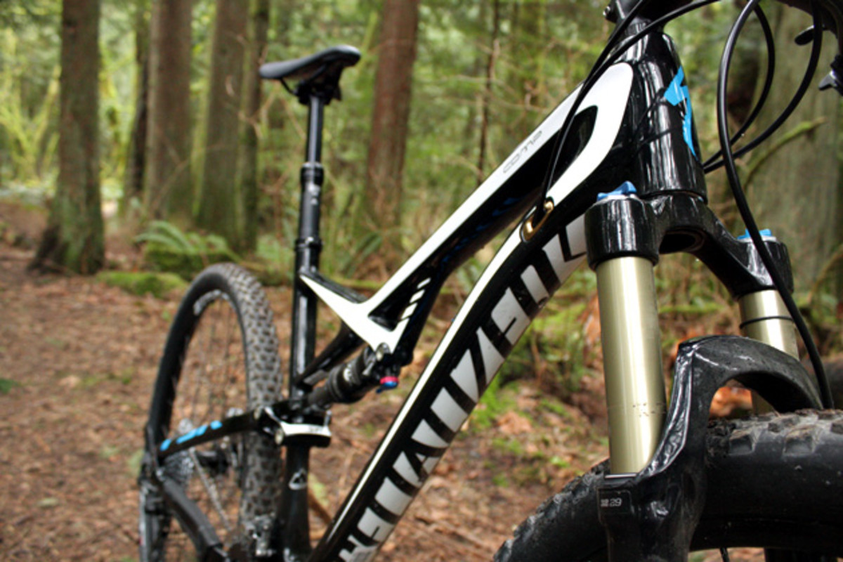 The Camber sports 110 millimeters of travel, front and rear. The Comp Carbon model shown here is the most affordable of the Camber models featuring carbon front triangles. There are nine models for 2015, beginning at $2,000.