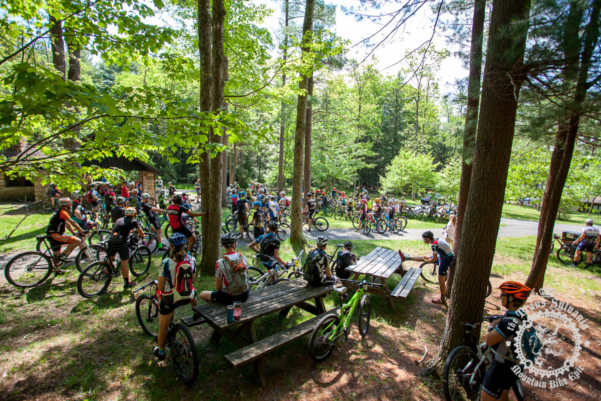 Riders wait at the start.