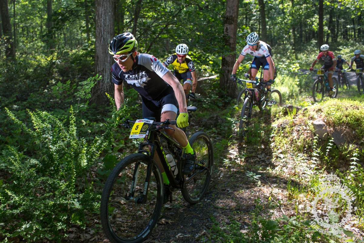 Peter Glassford (Trek Canada) leads the breakaway early on.