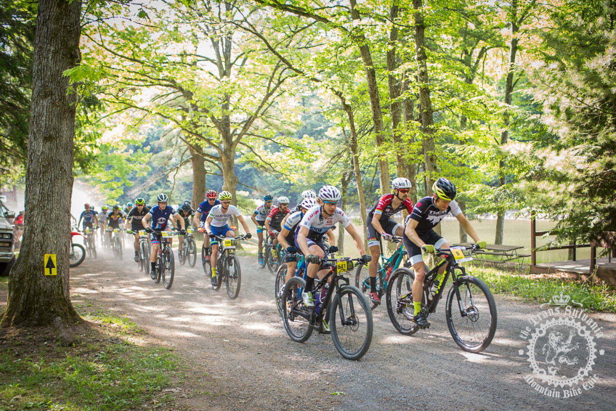 Racers leave the start line.