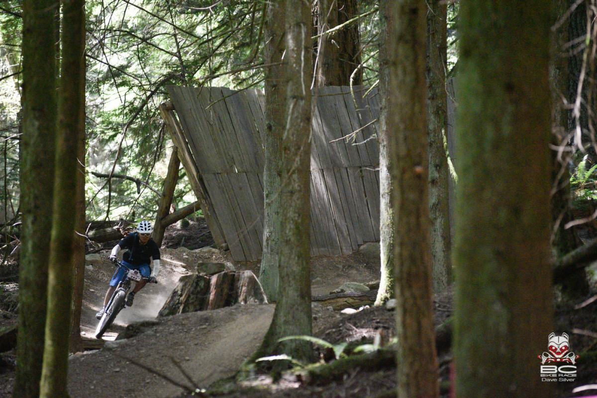 Stage 4 goes right through the Sprockids Bike Park. Yutaka Taniyama of Shimano gets on the gas. Photo: Dave Silver