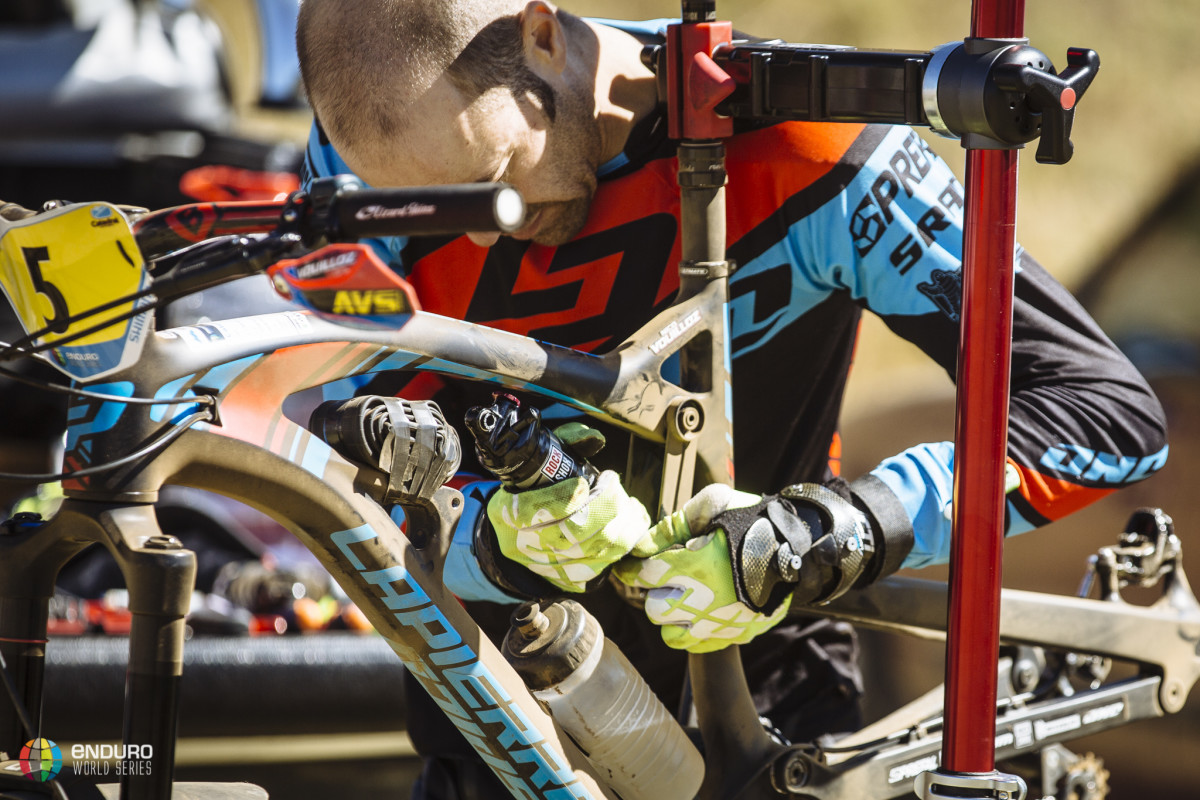 Nico Vouilloz swaps shocks for stage five.