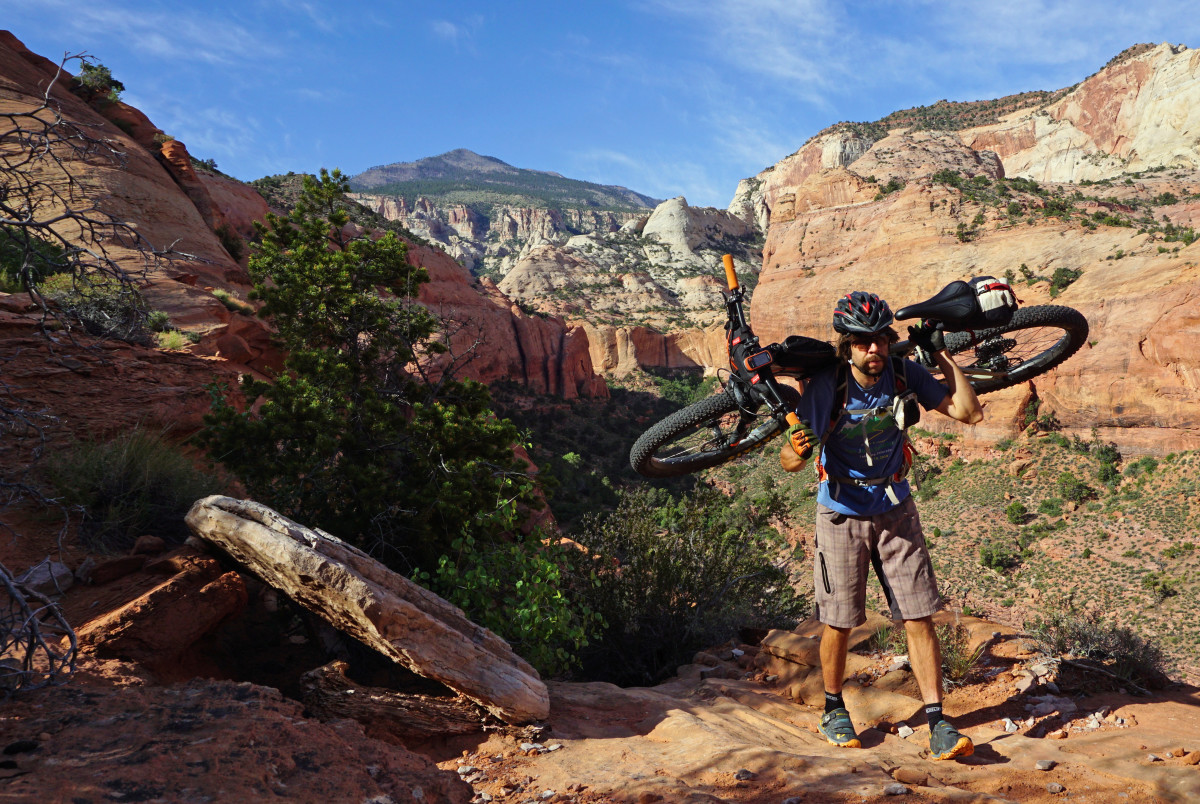 Hike down into the canyon, hike back out, pedal for 10 minutes, then repeat.