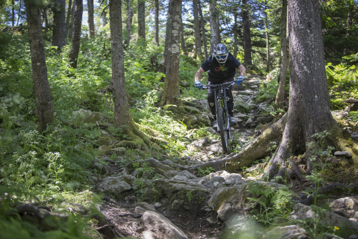 Tim Parker in the thick of a classic Killington rock garden.
