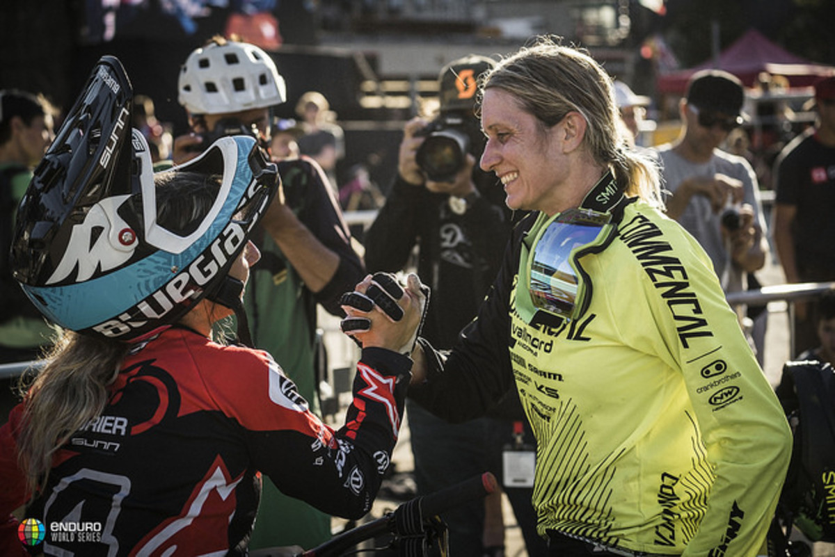 Courdurier and Ravanel celebrate a hard-won podium.