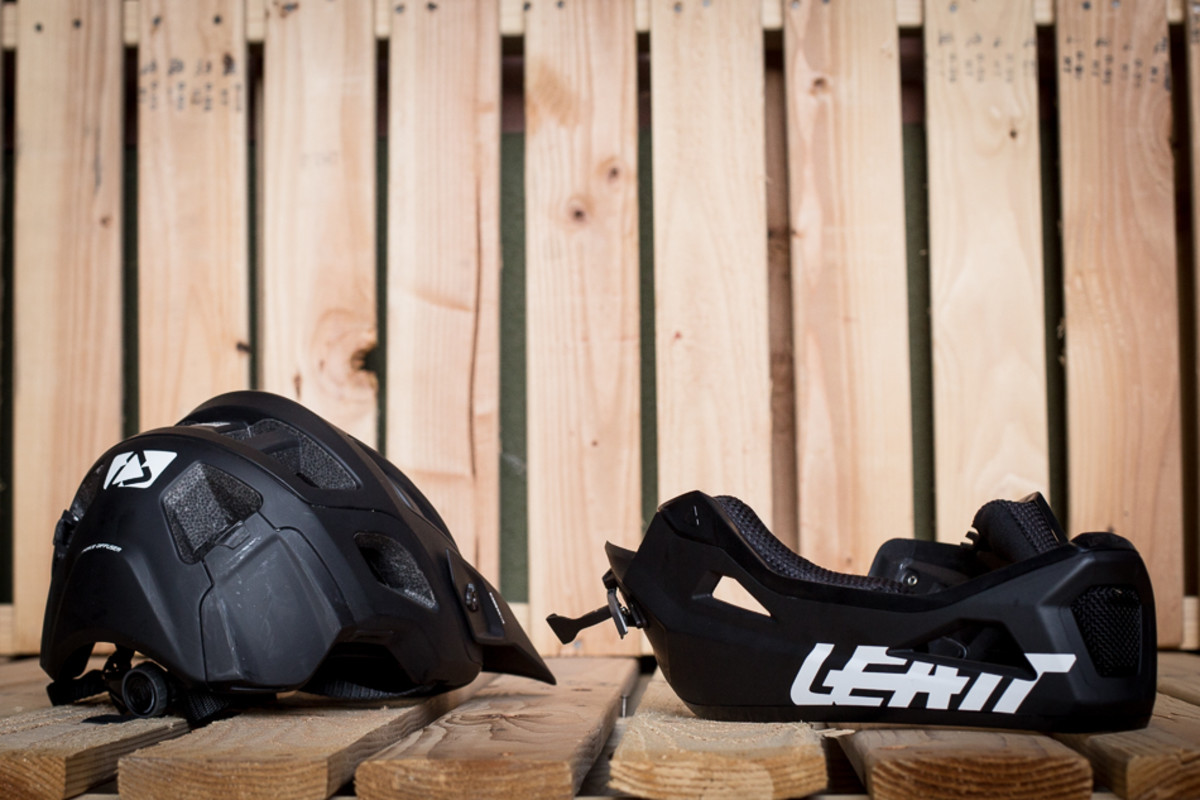 Though the two helmets use the same shell, the DBX Enduro's chin bar is not compatible with the All-Mountain helmet, which lacks the appropriate hardware.