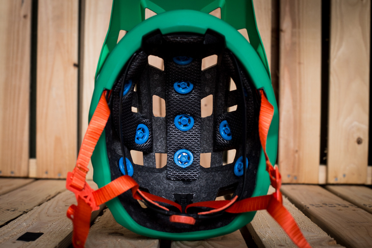 Leatt's Turbines are used across the board in the brand's new range of helmets. Each of the DBX Downhill, All-Mountain and Enduro helmets has 10 inside. Photo: Ryan Palmer