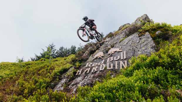 Alex Storr riding at Red Bull Hardline in Dinas Mawddwy, United Kingdom on June 1, 2024.