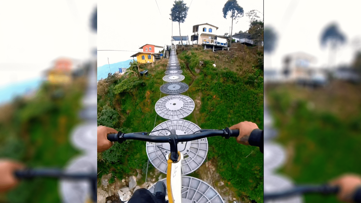 Don't Look Down! Pro Casually Cruises A Terrifying Bridge - BikeMag