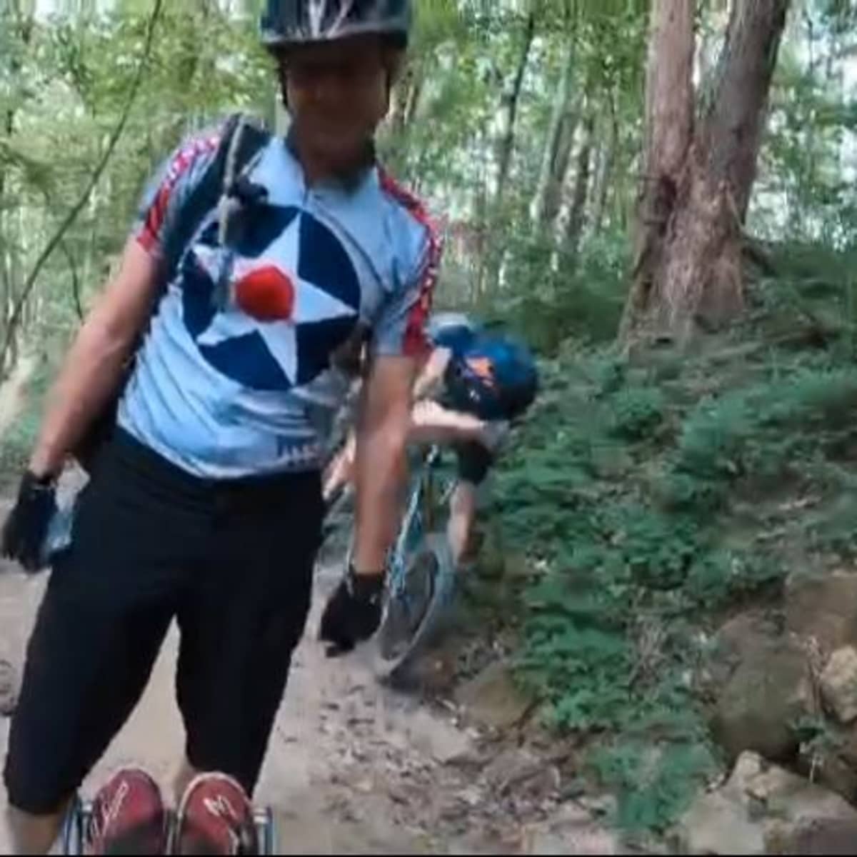 Man on on sale mountain bike