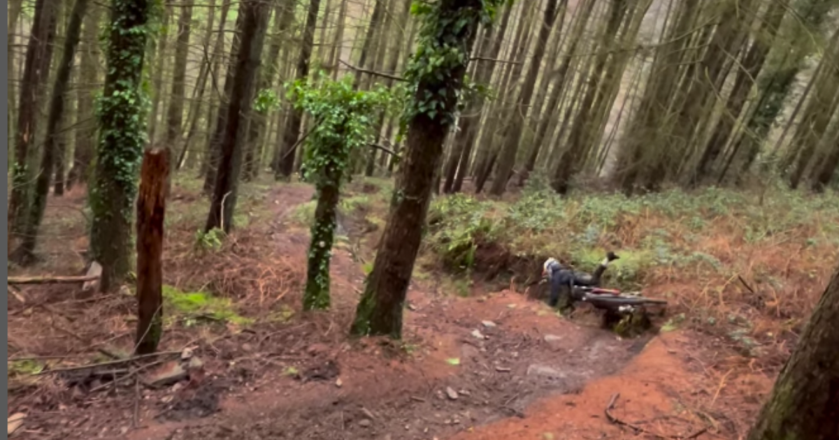 Rider Swallowed By Bathtub-Sized Rut On Trail - BikeMag