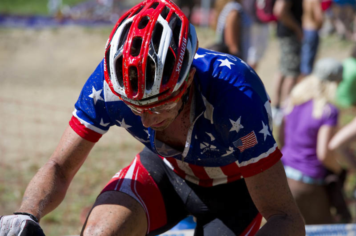 Even the pros spend time in the pain cave. Todd Wells suffers at Val Di Sole in 2010. Photo by Colin Meagher.