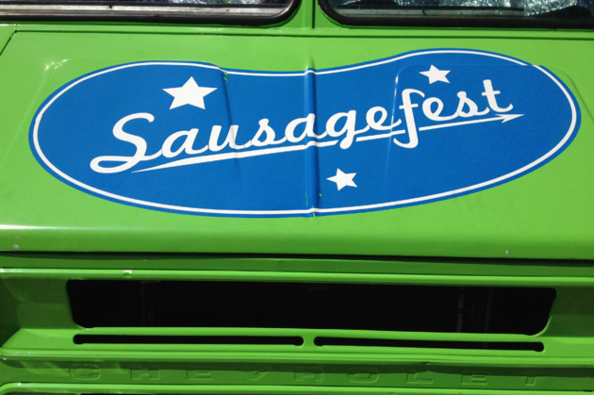 sausagefest A food truck at the Outdoor Demo calls it like it is.
