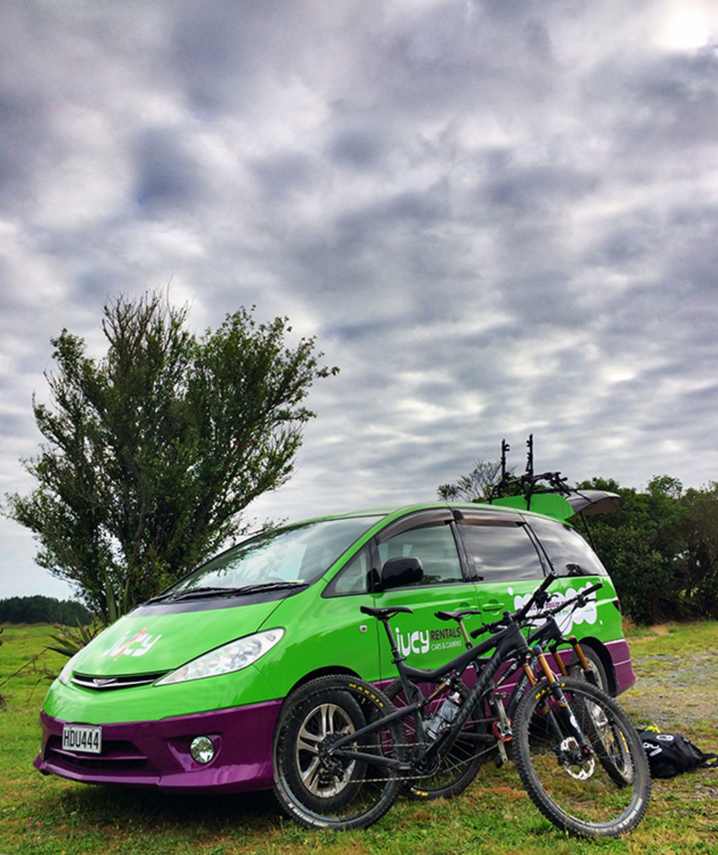 Purple and green soul redemption machine. Bed, mini-kitchen, an iPod that seems to be stuck playing The Minutemen