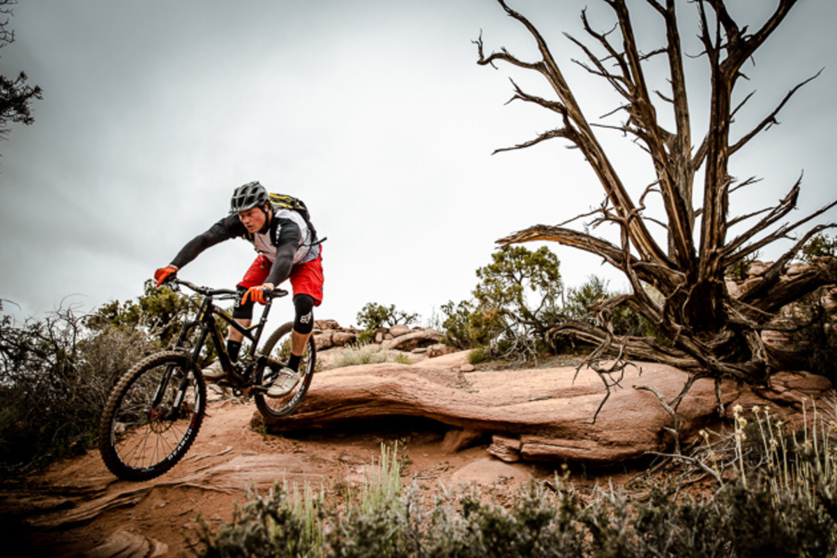 One of our favorite pro riders, Kyle Strait shows us how to ride Captain Ahab in Moab. Photo: Adrian Marcoux