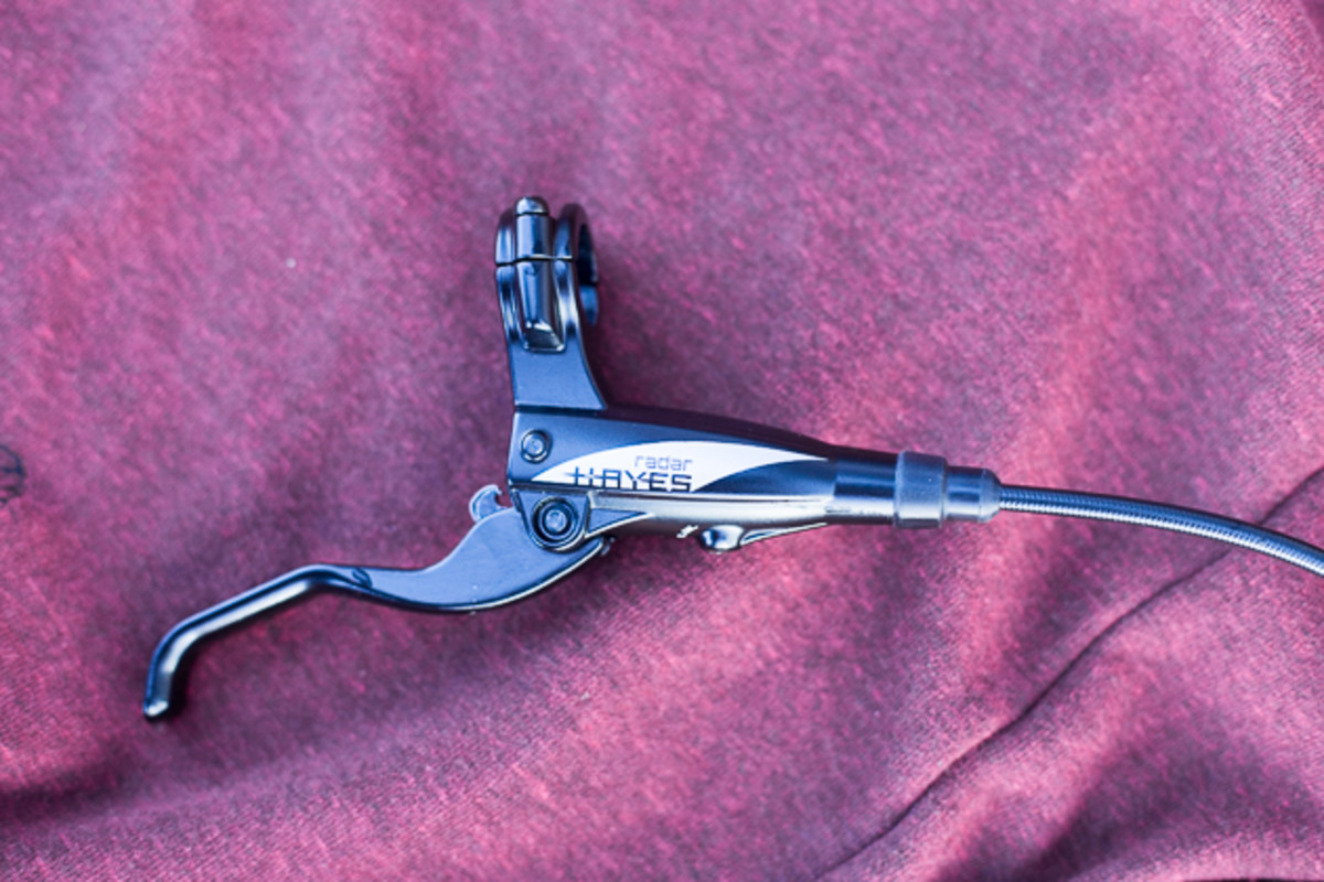 The new Hayes radar is a mid-level brake aimed to compete with Shimano Deore and Avid Elixir 3, and is the first brake in the brand's history to feature mineral fluid. They feature a lifetime leak-proof warranty and will be selling for $95 per brake without rotors. Photo: Ryan Palmer