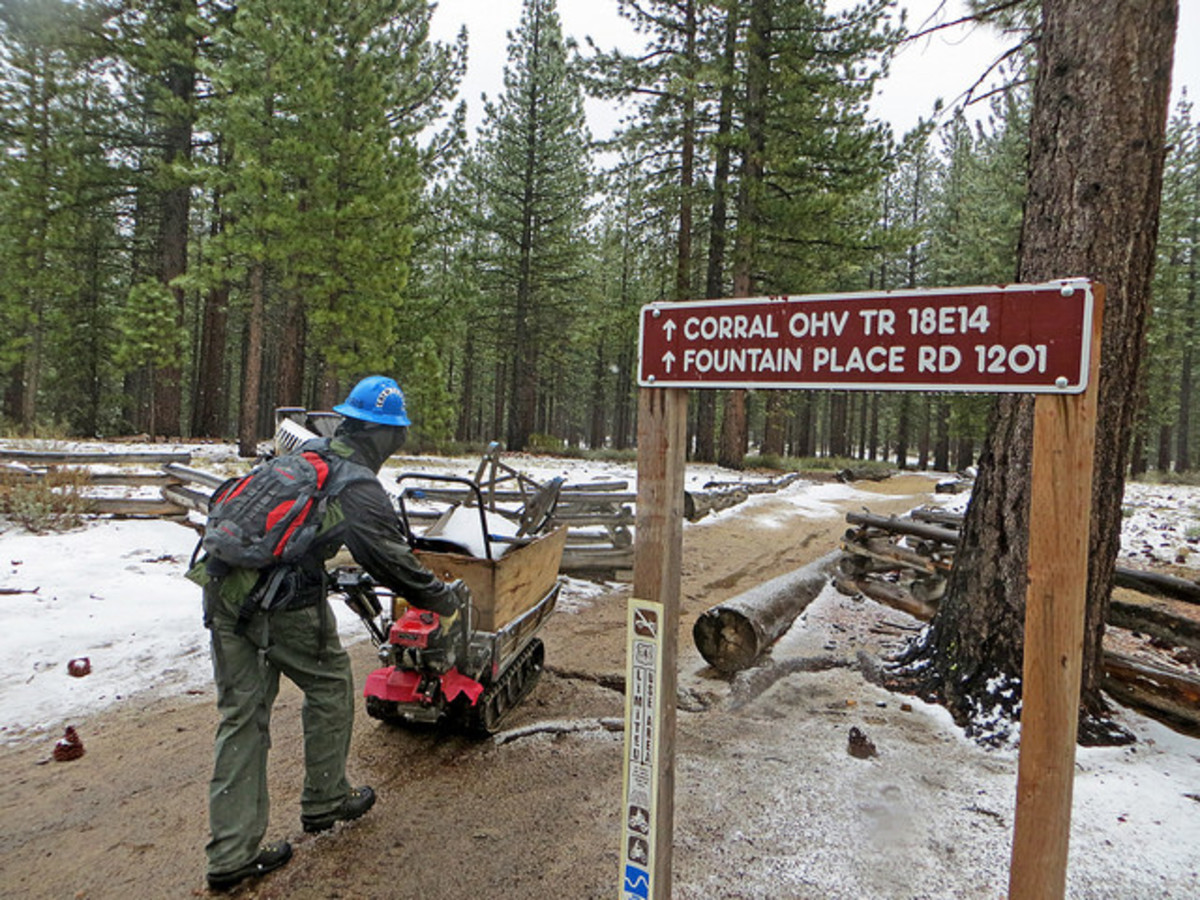 Work began last Monday on the Lower Corral Trail enhancement project in Lake Tahoe. Photo: Courtesy TAMBA