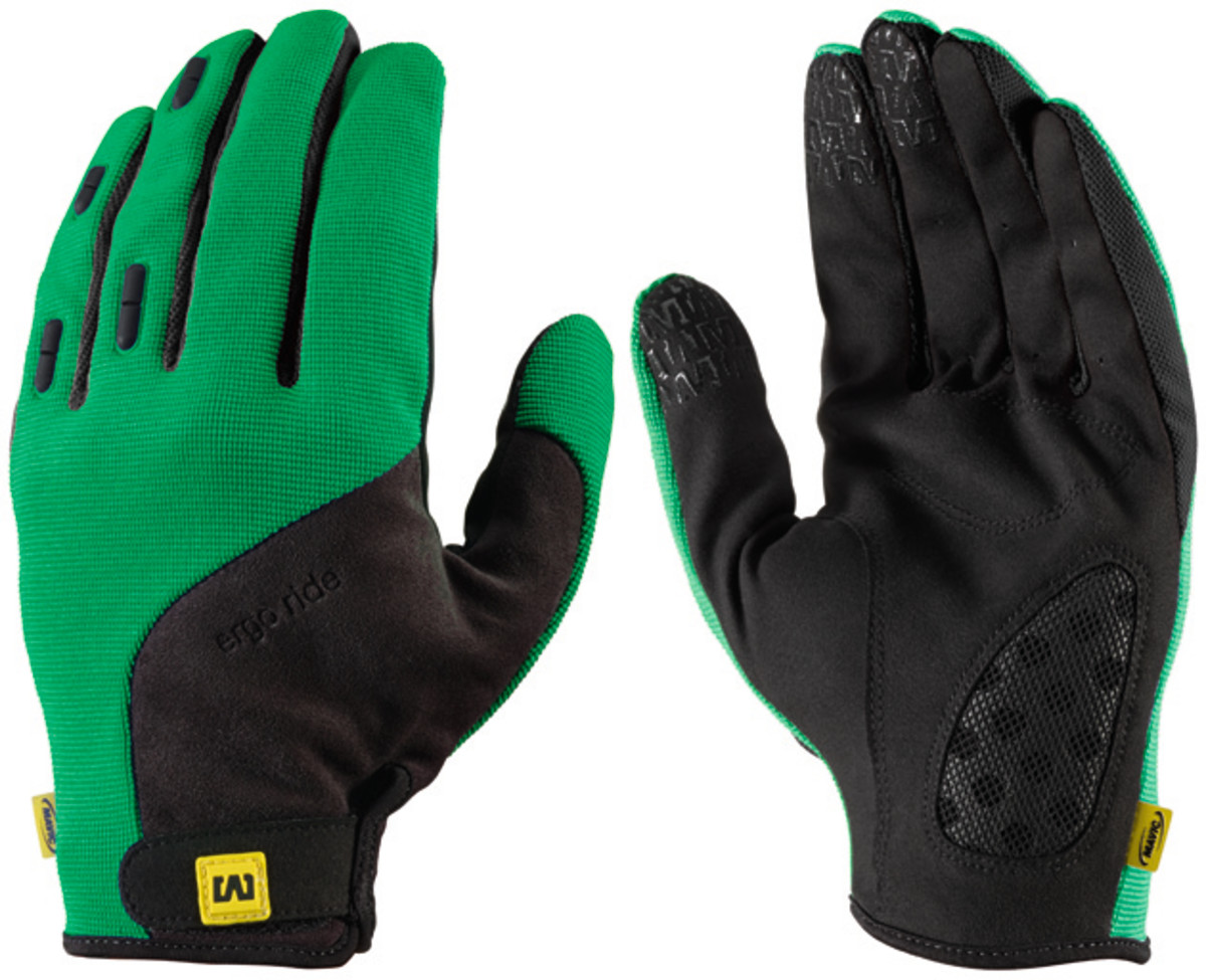 The cut of the Crossmax gloves is roomy, making them easy to take on and off, and there is a soft leather patch over the thumb knuckle that is ideal for wiping the snot that perpetually drips from one's nose while riding in cold, high-alpine environments.