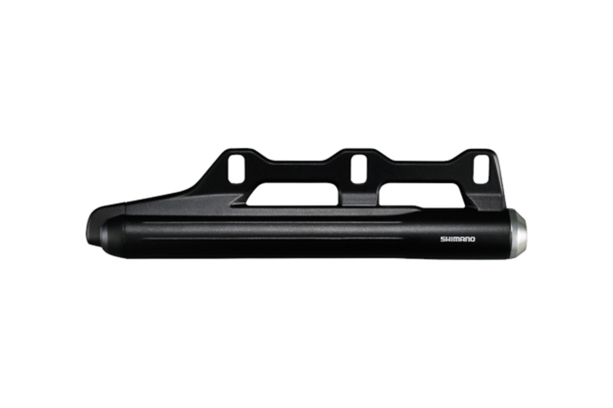 The battery mounts to a bottle cage mount, similar to a mini pump.