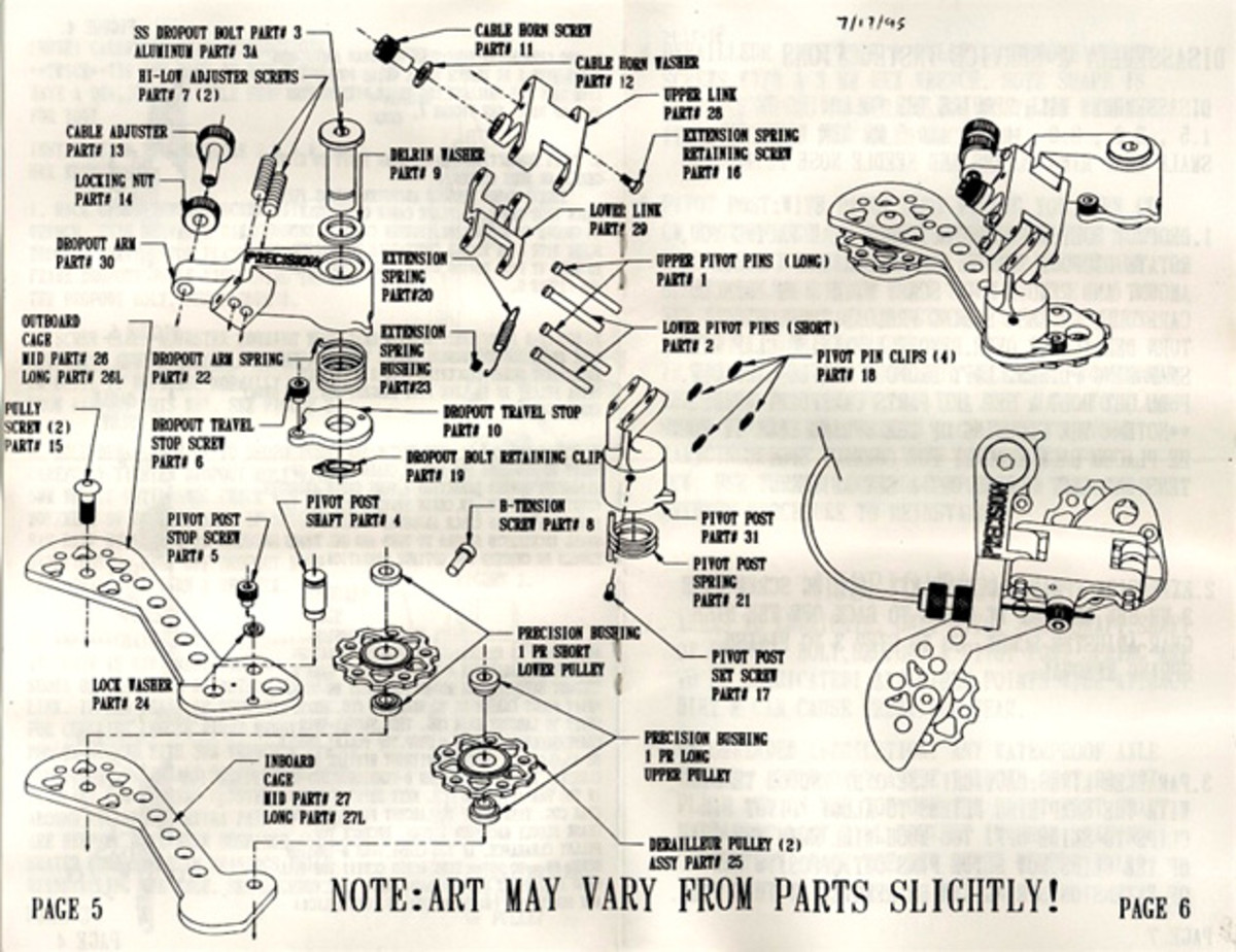 Feel like rebuilding your derailleur? Well, we all wanted to back in the nineties. Here's the easy, how-to schematic for a Precision Billet derailleur. This either terrifies you or fills you with geek joy.