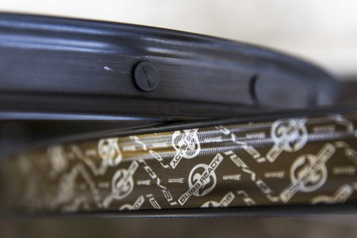 The Traverse SL wheels will ship with Roval tubeless strips installed, but if you're counting grams, they include these nifty spoke hole plugs.