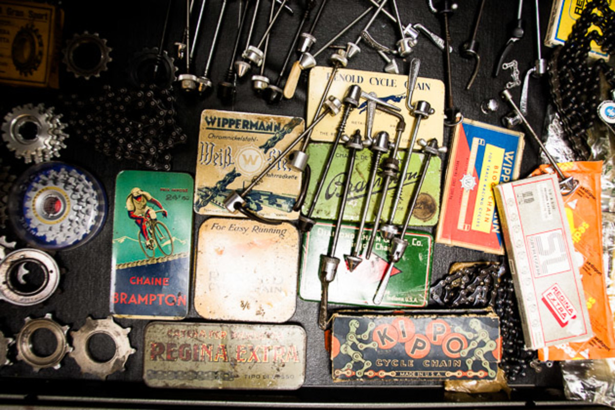 Bryne's stash of chains dates back to the 1940s, and includes great successes like early Wippermanns and Bramptons and failures like the Viking Titanium chain.