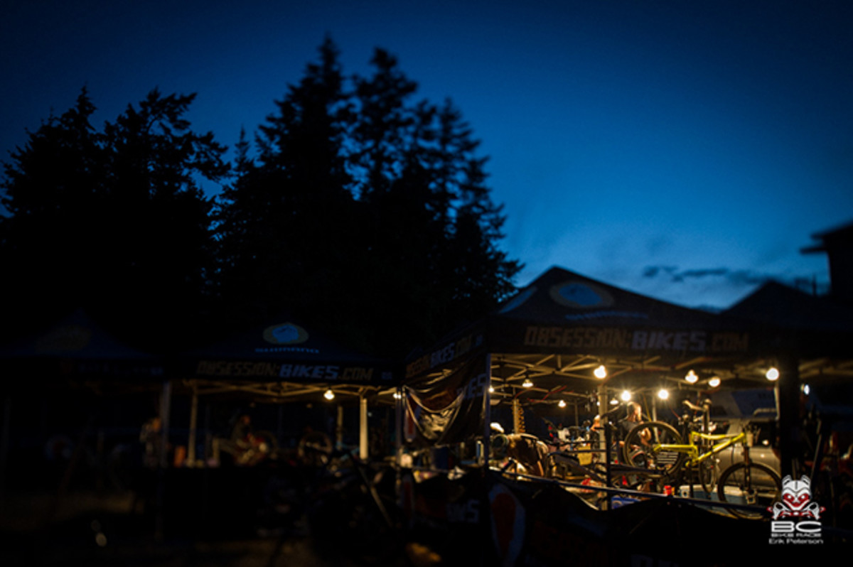 Obsession Bikes provide mechanical support and their hours go late into the morning. | Photo by Erik Peterson